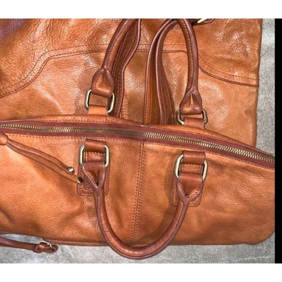 Sabina New York Genuine Leather Tan Crossbody Bag - Picture 8 of 14